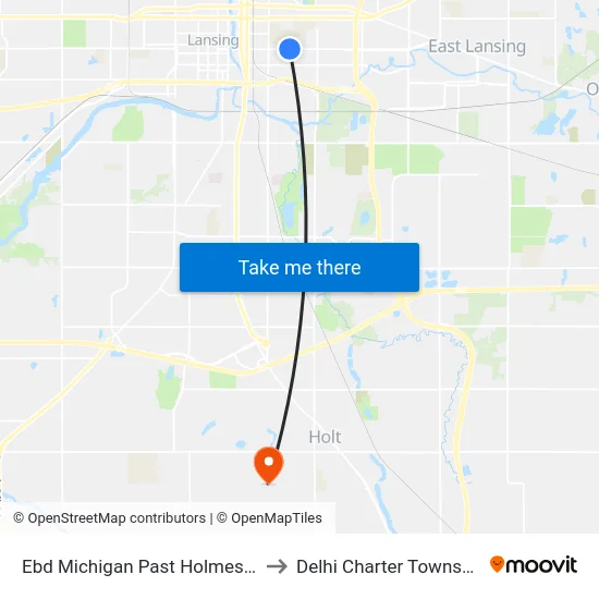 Ebd Michigan Past Holmes St to Delhi Charter Township map