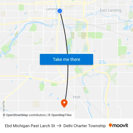 Ebd Michigan Past Larch St to Delhi Charter Township map
