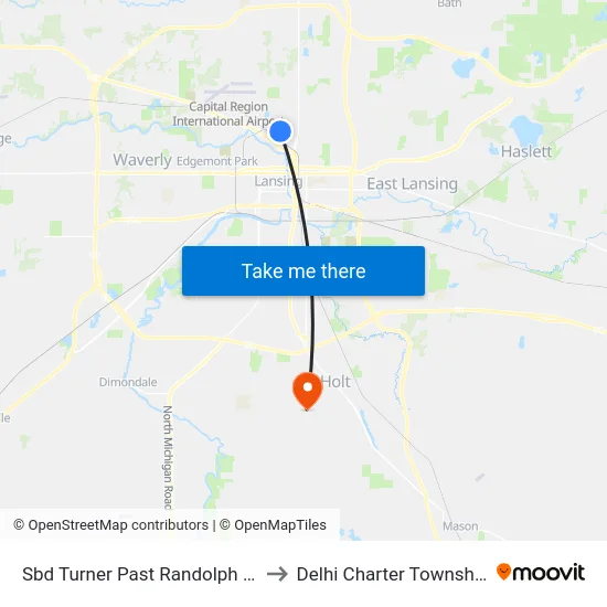 Sbd Turner Past Randolph St to Delhi Charter Township map