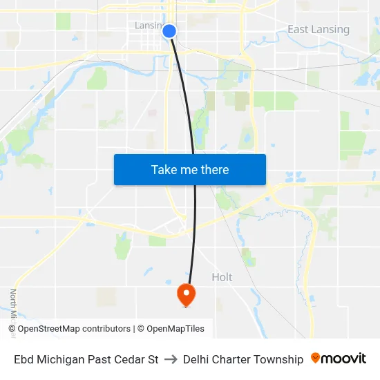 Ebd Michigan Past Cedar St to Delhi Charter Township map