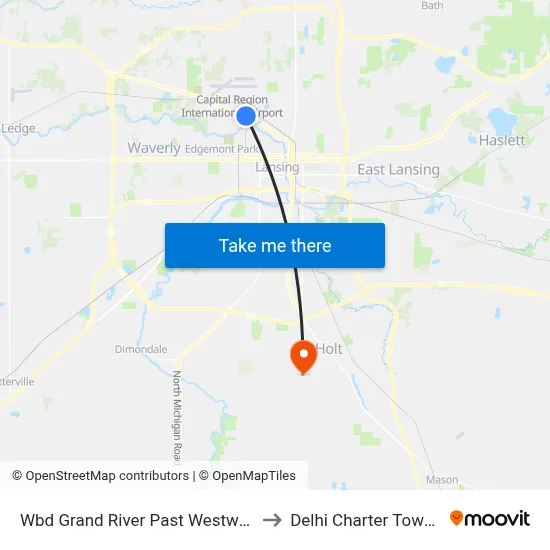 Wbd Grand River Past Westwood Av to Delhi Charter Township map