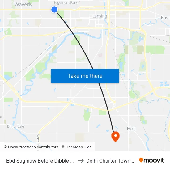Ebd Saginaw Before Dibble Blvd to Delhi Charter Township map