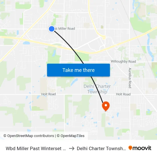 Wbd Miller Past  Winterset Dr to Delhi Charter Township map