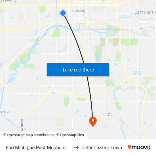 Ebd Michigan Past Mcpherson Ave to Delhi Charter Township map