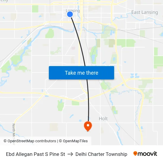 Ebd  Allegan Past S Pine St to Delhi Charter Township map