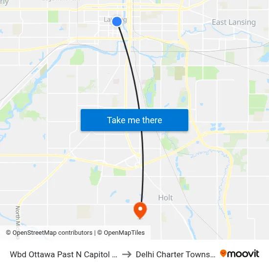 Wbd Ottawa Past N Capitol Ave to Delhi Charter Township map
