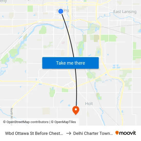 Wbd Ottawa St Before Chestnut St to Delhi Charter Township map