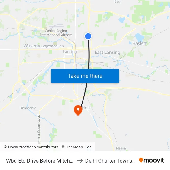 Wbd Etc Drive Before Mitchells to Delhi Charter Township map