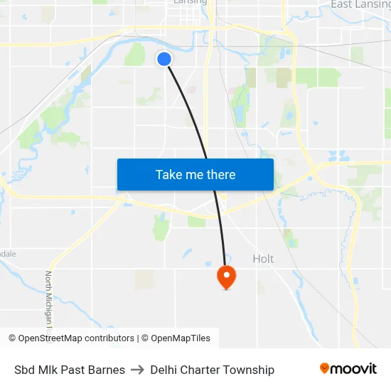 Sbd Mlk Past Barnes to Delhi Charter Township map