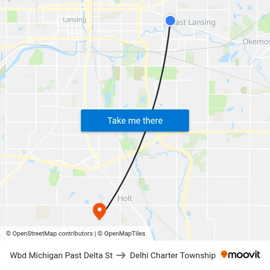 Wbd Michigan Past Delta St to Delhi Charter Township map
