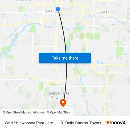 Wbd Shiawassee Past Larch St to Delhi Charter Township map