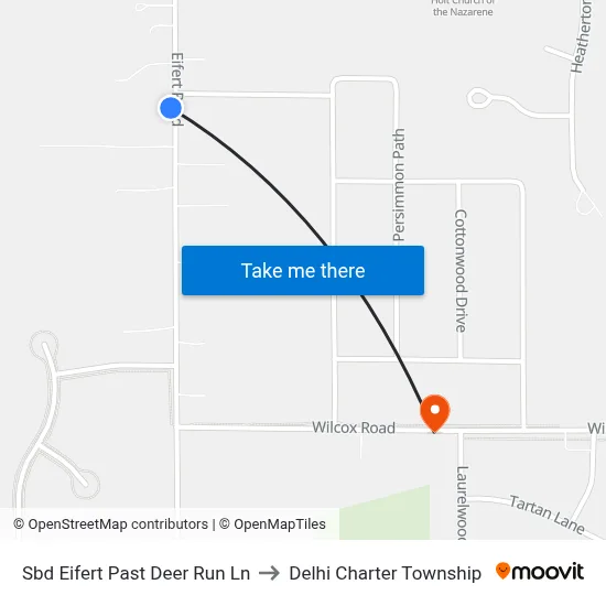 Sbd Eifert Past Deer Run Ln to Delhi Charter Township map