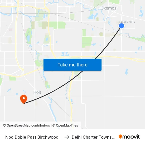 Nbd Dobie Past Birchwood Dr to Delhi Charter Township map