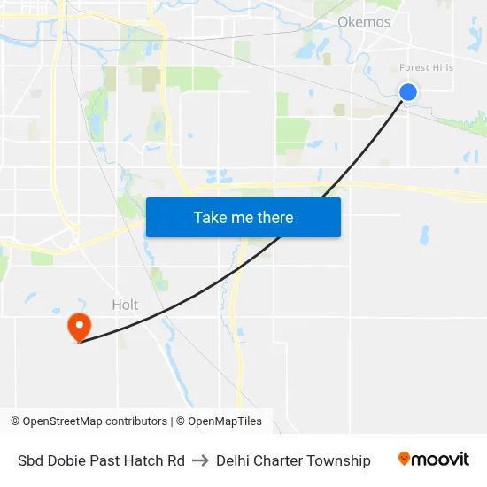 Sbd Dobie Past Hatch Rd to Delhi Charter Township map