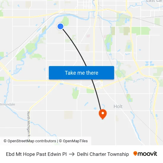 Ebd Mt Hope Past Edwin Pl to Delhi Charter Township map