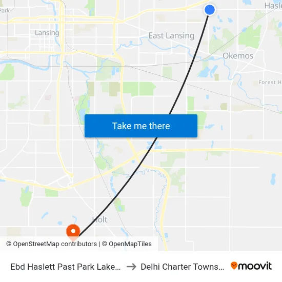 Ebd Haslett Past Park Lake Rd to Delhi Charter Township map