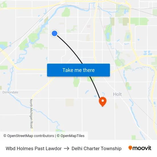 Wbd Holmes Past Lawdor to Delhi Charter Township map