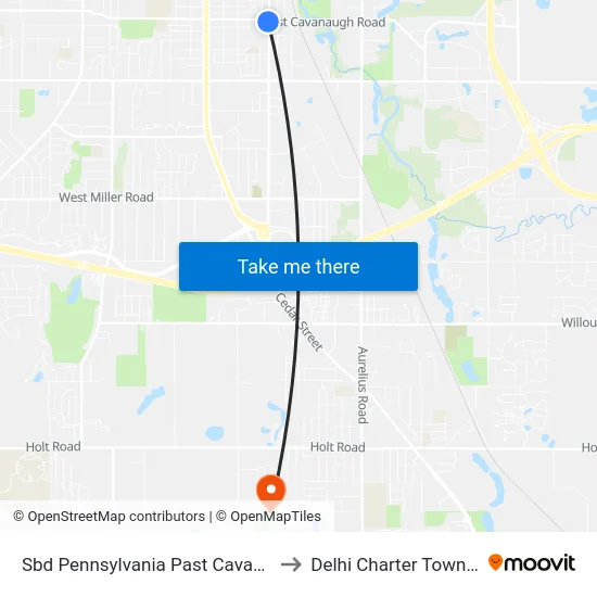 Sbd Pennsylvania Past Cavanaugh to Delhi Charter Township map