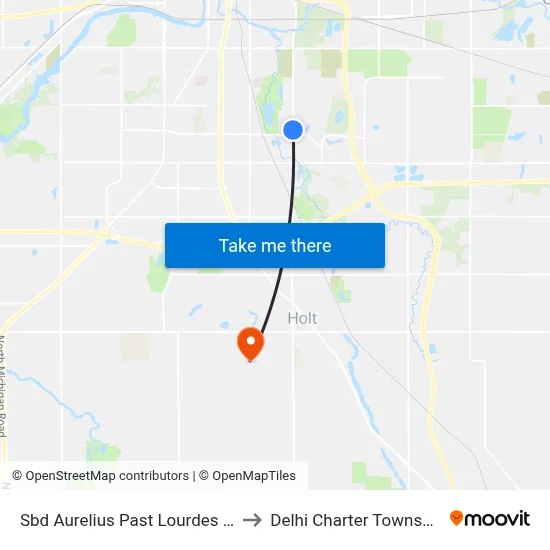 Sbd Aurelius Past Lourdes Ct to Delhi Charter Township map