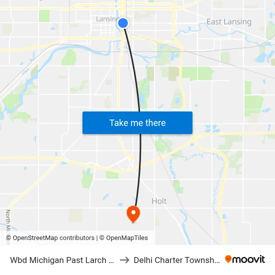 Wbd Michigan Past Larch St to Delhi Charter Township map