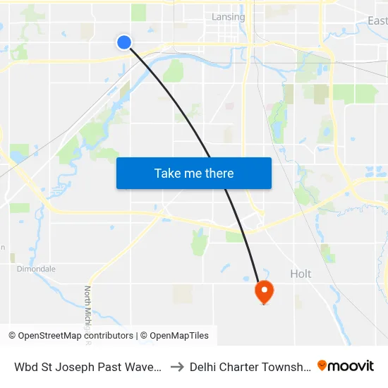 Wbd St Joseph Past Waverly to Delhi Charter Township map