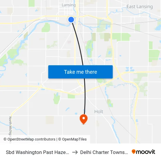 Sbd Washington Past Hazel St to Delhi Charter Township map