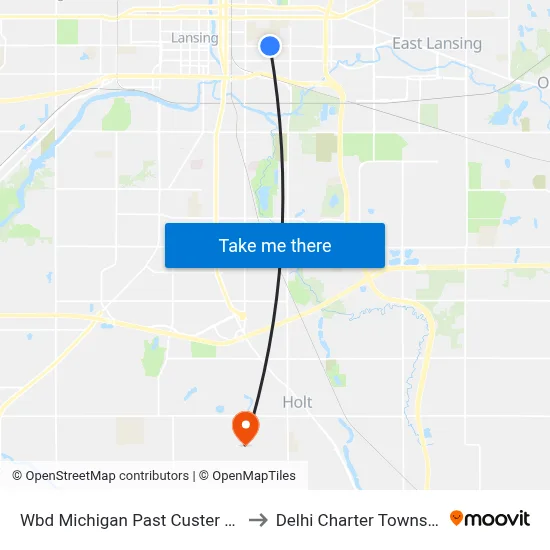 Wbd Michigan Past Custer Ave to Delhi Charter Township map