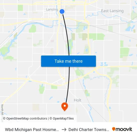 Wbd Michigan Past Hosmer St to Delhi Charter Township map