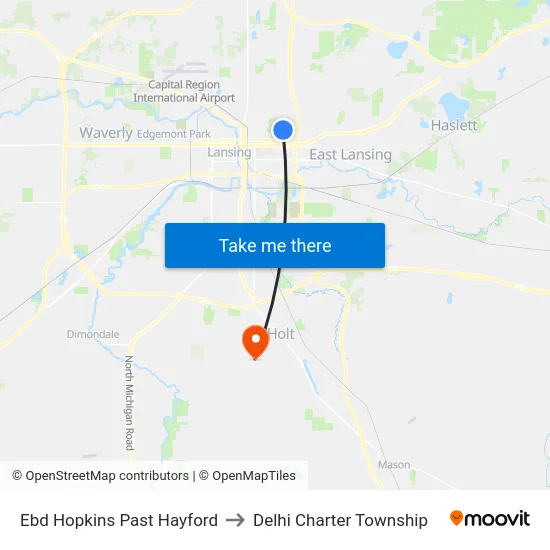 Ebd Hopkins Past Hayford to Delhi Charter Township map