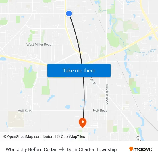 Wbd Jolly Before Cedar to Delhi Charter Township map