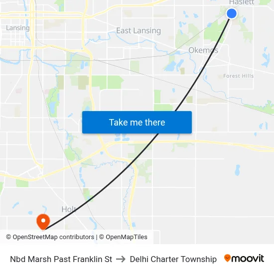 Nbd Marsh Past Franklin St to Delhi Charter Township map