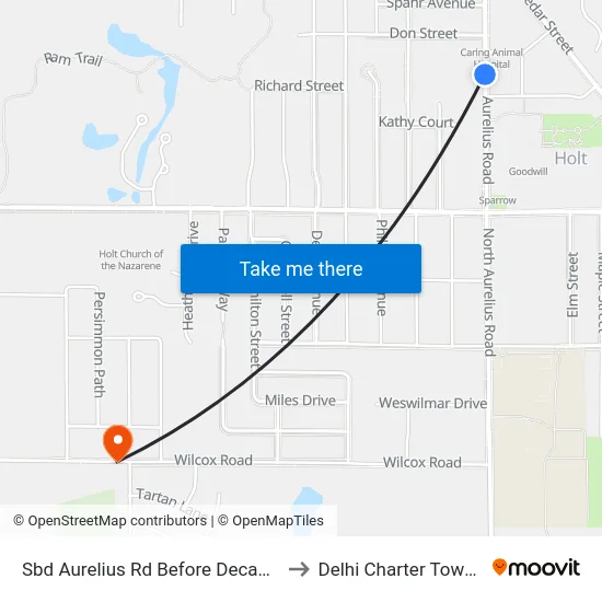 Sbd Aurelius Rd Before Decamp Ave to Delhi Charter Township map