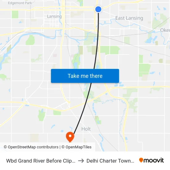 Wbd Grand River Before Clippert to Delhi Charter Township map