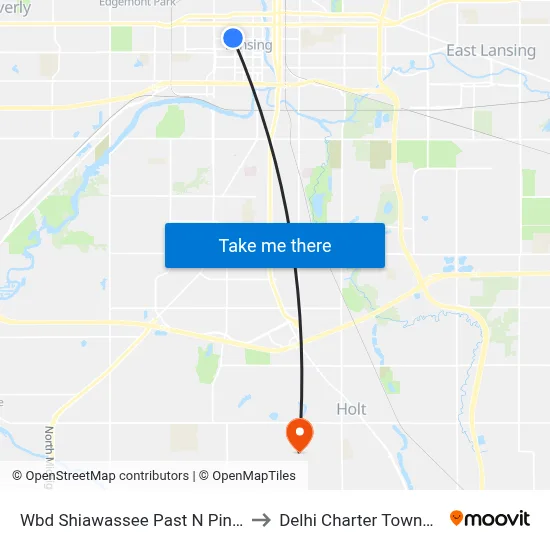 Wbd Shiawassee Past N Pine St to Delhi Charter Township map