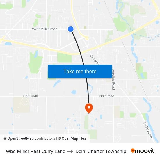 Wbd Miller Past Curry Lane to Delhi Charter Township map
