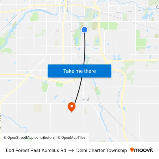 Ebd Forest Past Aurelius Rd to Delhi Charter Township map
