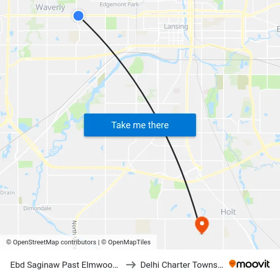 Ebd Saginaw Past Elmwood Dr to Delhi Charter Township map