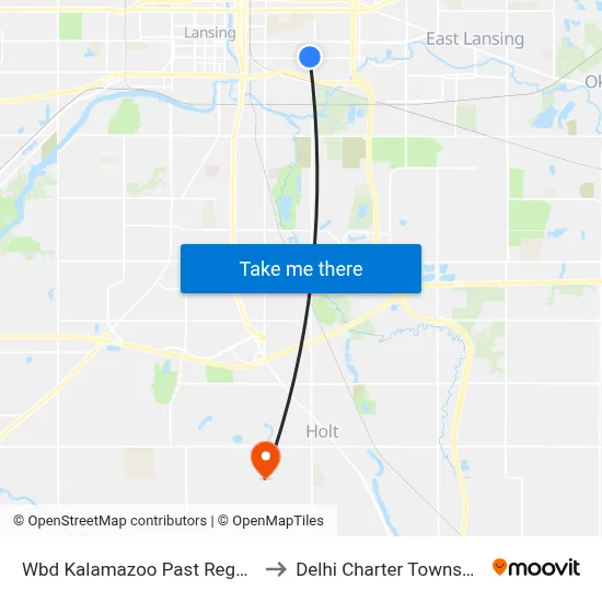 Wbd Kalamazoo Past Regent to Delhi Charter Township map