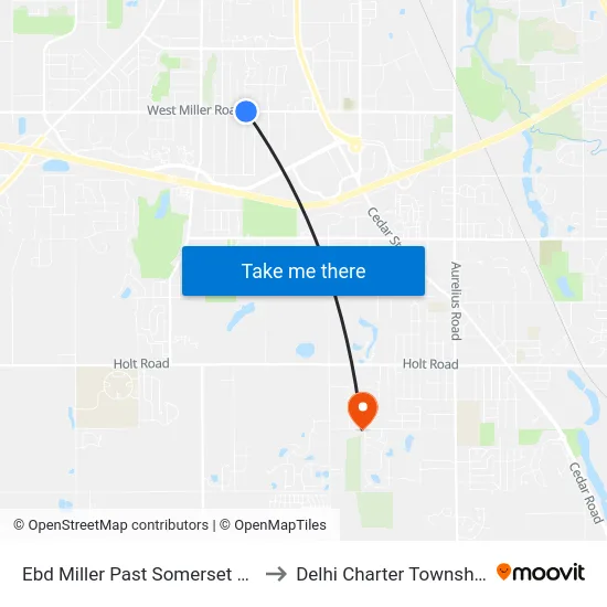 Ebd Miller Past Somerset Rd to Delhi Charter Township map
