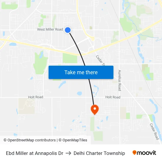 Ebd Miller at Annapolis Dr to Delhi Charter Township map