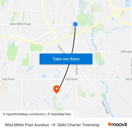 Wbd Miller Past Aurelius to Delhi Charter Township map