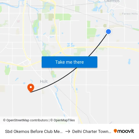 Sbd Okemos Before Club Meridian to Delhi Charter Township map