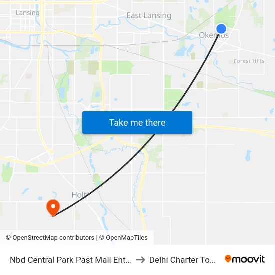 Nbd Central Park Past Mall Entrance Dr. to Delhi Charter Township map