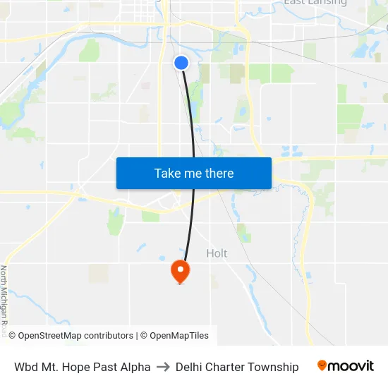 Wbd Mt. Hope Past Alpha to Delhi Charter Township map