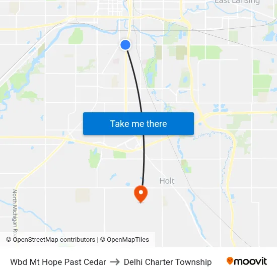 Wbd Mt Hope Past Cedar to Delhi Charter Township map