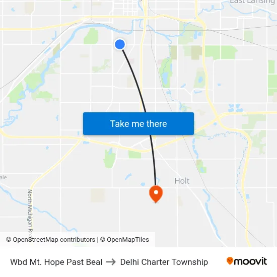 Wbd Mt. Hope Past Beal to Delhi Charter Township map