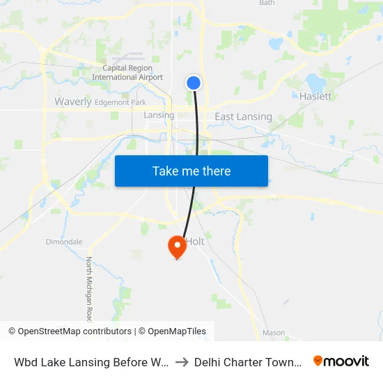 Wbd Lake Lansing Before Wood to Delhi Charter Township map