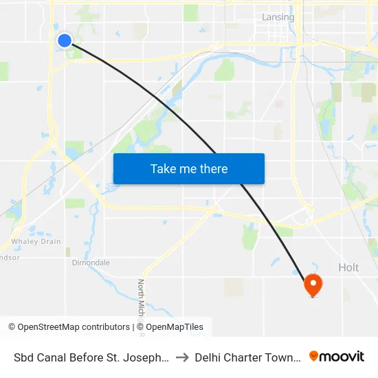 Sbd Canal Before St. Joseph Hwy to Delhi Charter Township map