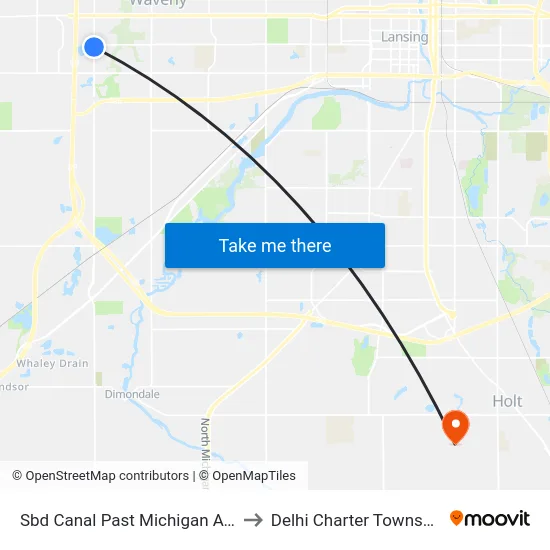 Sbd Canal Past Michigan Ave to Delhi Charter Township map