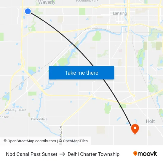 Nbd Canal Past Sunset to Delhi Charter Township map